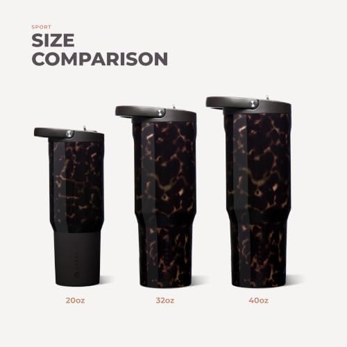 HydroJug Sport 32 oz Insulated Stainless Steel Water Bottle, Mocha Tortoise