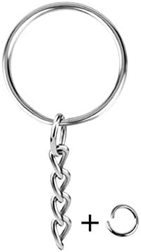 100PCS Split Key Ring Kit with Chains & Jump Rings