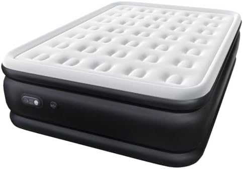 NEWBULIG 18" Raised Queen Air Mattress with Built in Pump, Blow up Bed