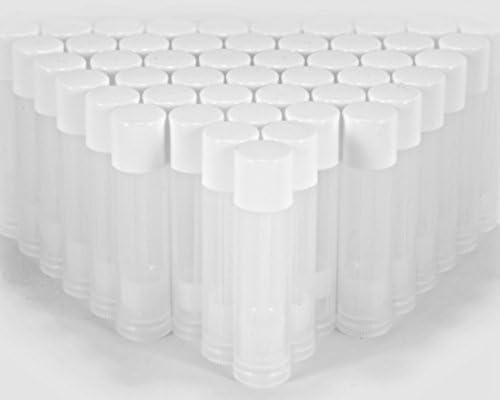 Vivaplex 50, Clear, Empty, 5.5 ml Lip Balm Tubes with White Caps (Pack of 2)