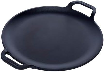 Victoria 10-Inch Cast Iron Comal Pizza Pan with 2 Side Handles
