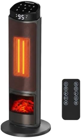 OLIXIS 23" Space Heater for Indoor Use, 70° Oscillation, 4 Modes