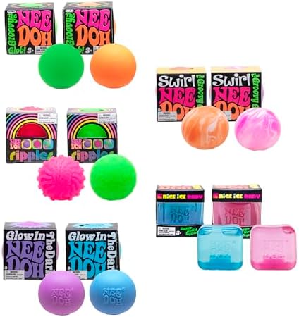 Schylling NeeDoh Teenie 10-Pack - Variety of Mini Squish Toys