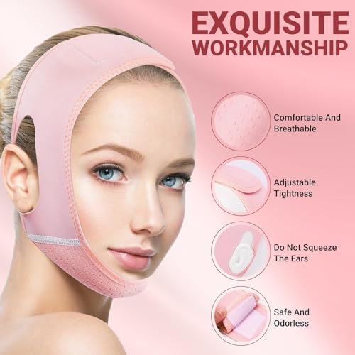Juskaa Reusable V Line Lifting Mask with Chin Strap for Sleeping,Face Lift