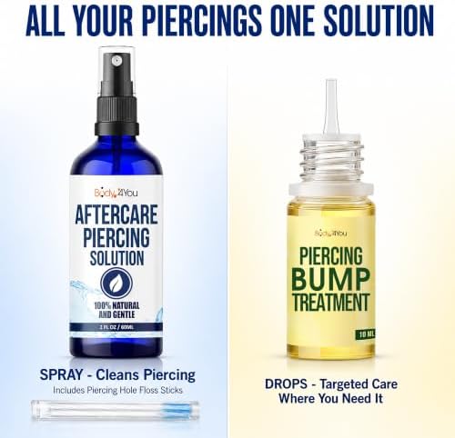 BodyJ4You Piercing Aftercare Spray - Bump Oil Ear Piercing Cleaner Floss