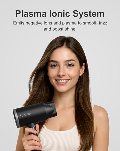 ANNLARY Hair Dryer with Comb, ANNLARY 1800W Blow Dryer with Diffuser for