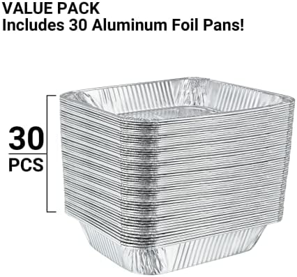 Aluminum Pans Half Size, 9X13, Extra Heavy Duty Disposable Foil Pans For Baking (30 Pack)