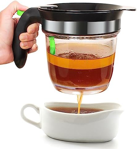 Vondior Fat Separator With Bottom Release, 4 Cup Oil Separator for Cooking