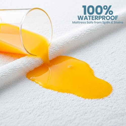 Utopia Bedding 100% Waterproof Queen Size Mattress Protector Noiseless
