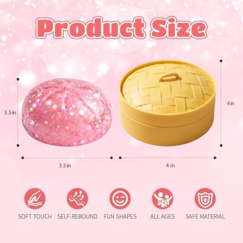 Squeeze Toys 2PCS Mystery Box Dumpling Rising Stress Ball