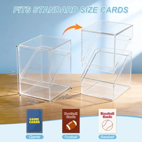 Mlikero Card Deck Cases, 6 Pack Acrylic Commander Deck Box Holding 100+ Sleeved Cards