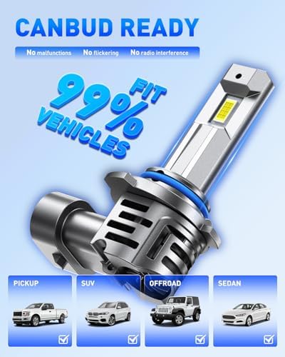 AUTOONE Latest 9005 9006 LED Bulbs Combo, No Flicker, 140000 LM 6500K White