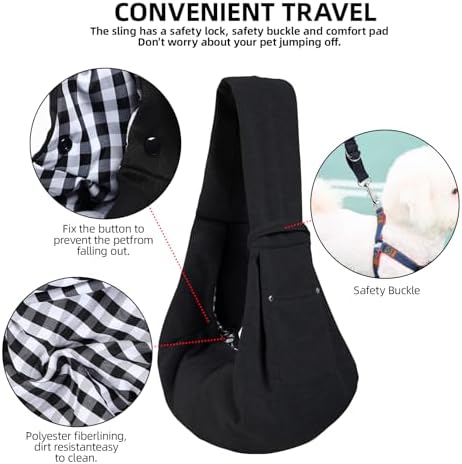 ARZQUT Dog and Cats Carrier Sling, Small Pet Carrier with Storage Pocket