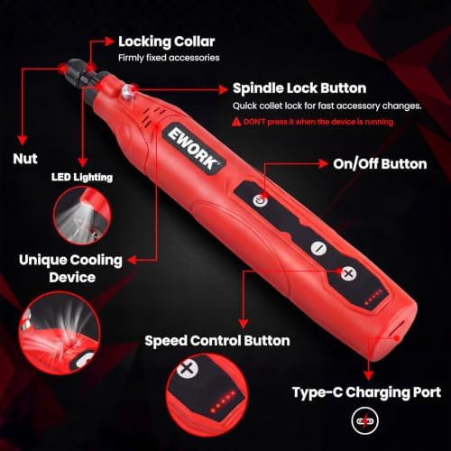 71PCS Mini Rotary Tool, 5-Speed Rotary Tool Kit for DIY Enthusiasts