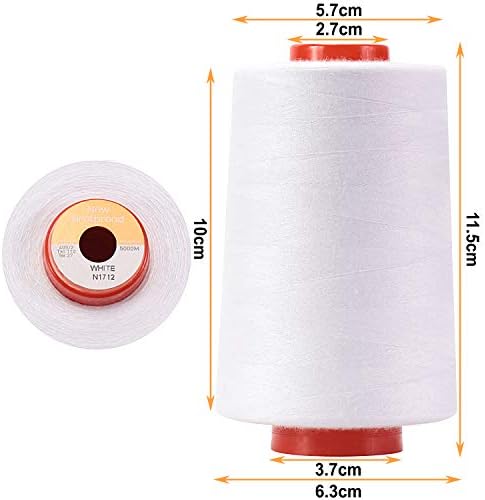 New brothread 4 Large Cones All Purpose Polyester Thread -White