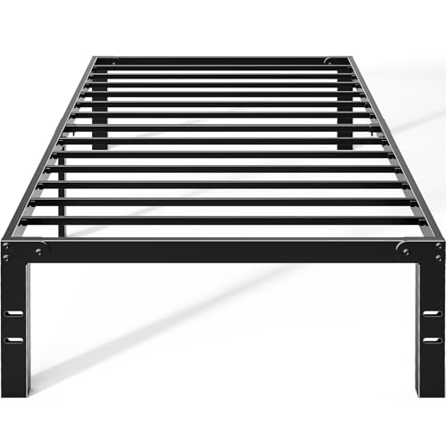 OLIXIS Twin Metal Platform Bed Frame - 14in High Heavy Duty Mattress