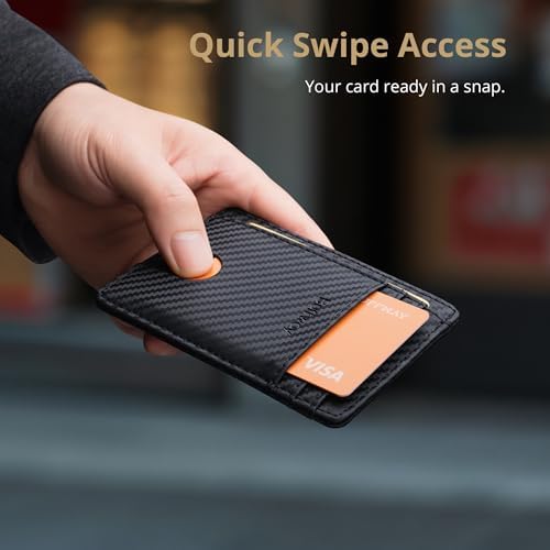 Buffway Slim Minimalist Front Pocket RFID Blocking Leather Wallets for Men and Women