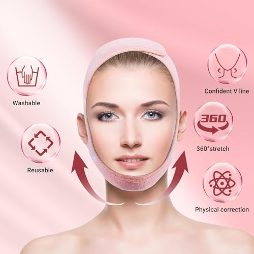 Juskaa Reusable V Line Lifting Mask with Chin Strap for Sleeping,Face Lift