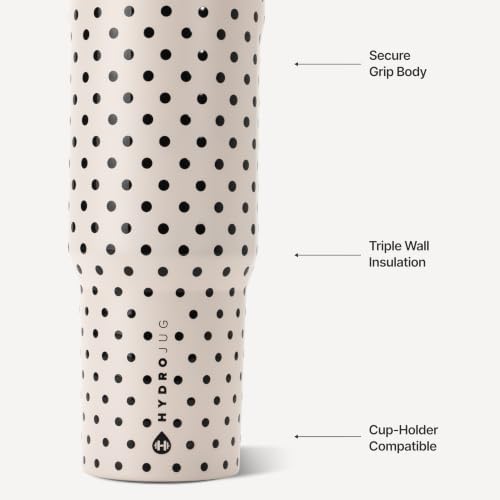 HydroJug Sport 32 oz Insulated Stainless Steel Water Bottle, French Vanilla