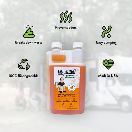 Liquified RV Toilet Treatment - Black Holding Tank Digester - Odor Eliminator