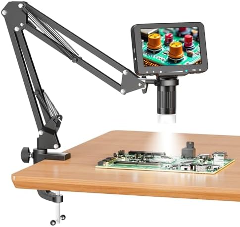 5" LCD Digital Soldering Microscope for PCB Repair with C-Clamp