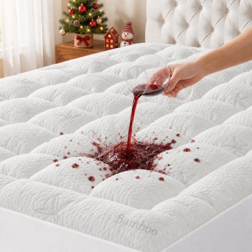 Queen Mattress Topper, Soft Pillow Top Mattress Pad, for Back Pain Relief
