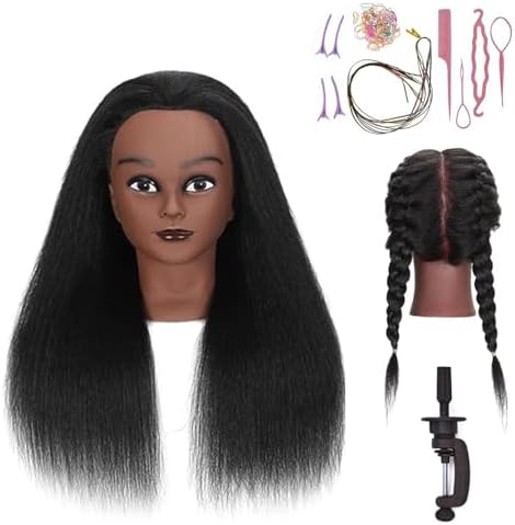 100% Real Hair Mannequin Head Training Head Manikin Cosmetology Doll Head for Hairdresser