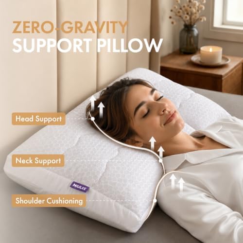 MIULEE Cooling Adjustable Bed Pillow, Standard Size Down Alternative Pillow