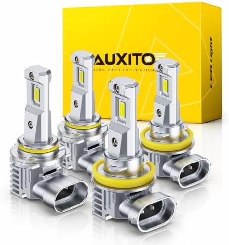 AUXITO H11 9005 LED Combo Bulbs 6500K White 240,000LM 1500% Brighter, 4PCS