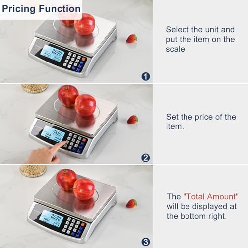 110lb Food Scale, Commercial Kitchen Scale with Price Computing