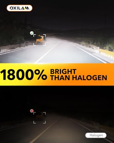 OXILAM H11 9005 Light Bulbs Combo, 320000lm 1800% Brighter 6500K Cool White Light