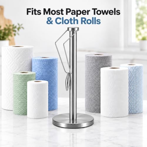 Veco Tear-Away Microfiber Cleaning Cloth Roll with Stainless Steel Holder