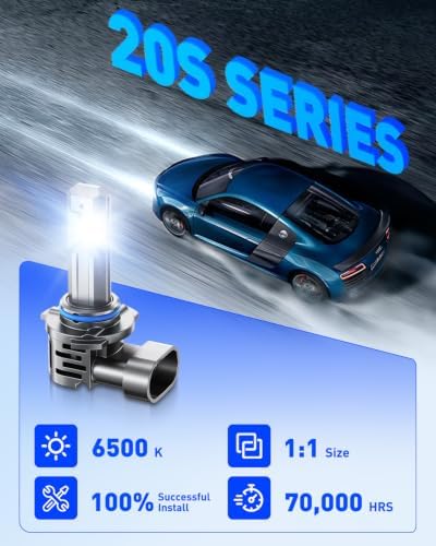 AUTOONE Latest 9005 9006 LED Bulbs Combo, No Flicker, 140000 LM 6500K White