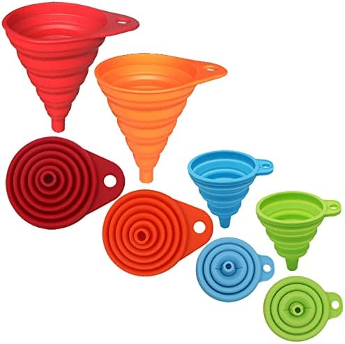 KongNai Kitchen Funnel Set 4 Pack, Small and Large