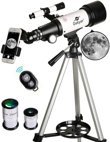 Gskyer Telescope, 70mm Aperture 400mm AZ Mount Astronomical Refracting Telescope for Kids