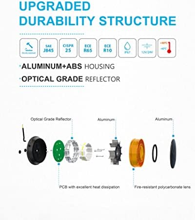 Agrieyes W16S Amber LED Beacon Lights, Emergency Strobe