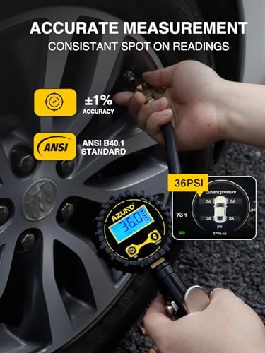 Digital Tire Inflator with Pressure Gauge, 200 PSI, Heavy Duty Air Compressor Accessories