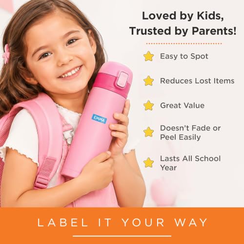 Personalized Daycare Name Washable Labels for Kids, (140 Pack) Waterproof