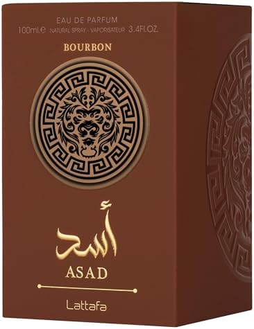 Lattafa Asad Bourbon for Unisex Eau de Parfum Spray, 3.4 Ounce / 100 ml