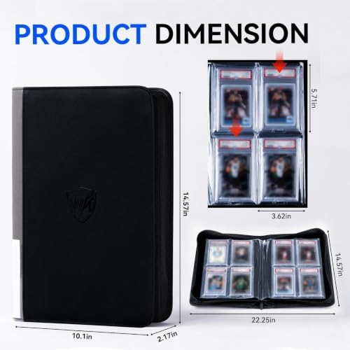 Graded Card Binder 4 Pocket, Holds 40 PSA Slabs for PSA CGC CSG Slabs, J254