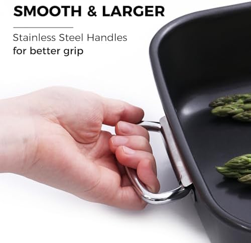 Lasagna Pan 3 Inch Deep, 15x10 Baking Pan for Oven, Nonstick Cake Baking Dish for Brownie