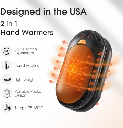 AI Hand Warmers Rechargeable 2 Pack, AI Smart Chips Electric Hand Warmers