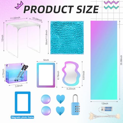 CroBlissful 18 Pcs Blue Purple School Locker Accessories First Day of School