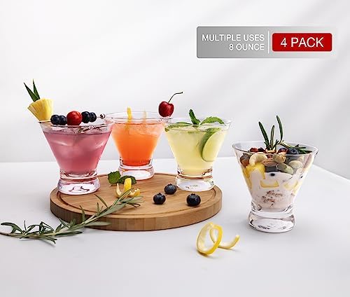 Martini Glasses Set of 4, 8oz Coupe Cocktail Glasses for Margarita