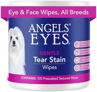 Angels' Eyes Tear Stain Remover Eye Wipes for Dogs & Cats, 100 Count