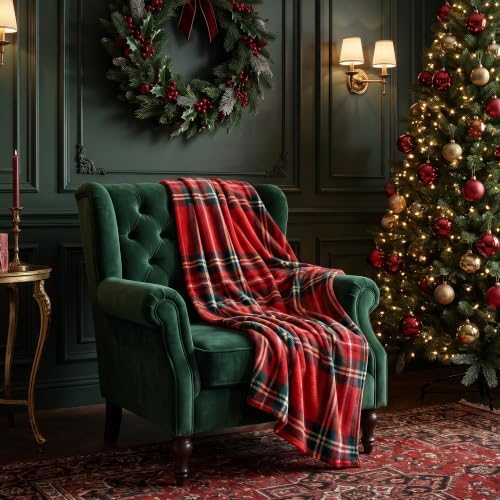 Christmas Fleece Blanket Holiday Throw for Sofa Bed Home Decor