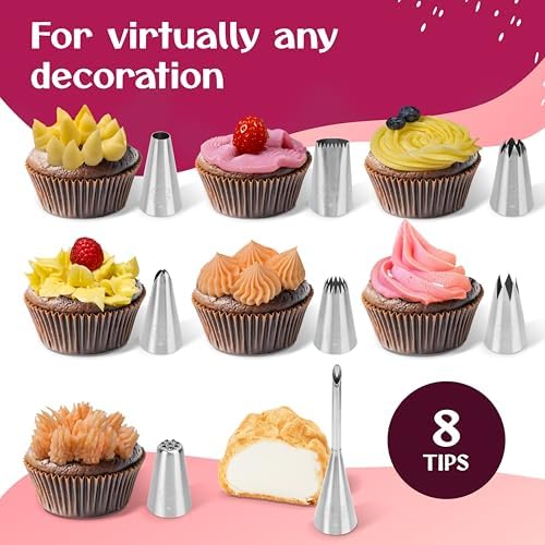 Premium Reusable Piping Bags and Tips Set