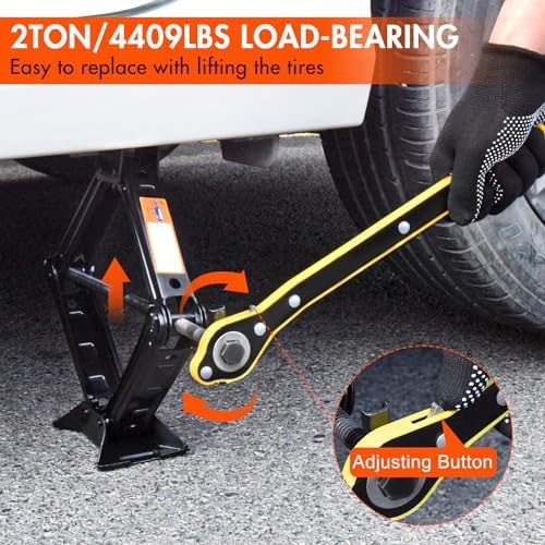 Scissor Car Jack 2 Ton (4409 lbs) Tire Changing Kit with Lug Wrench