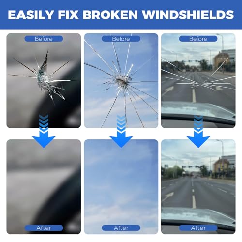 Windshield Chip Repair Kit,2 Bottles Car Glasses Repair kit