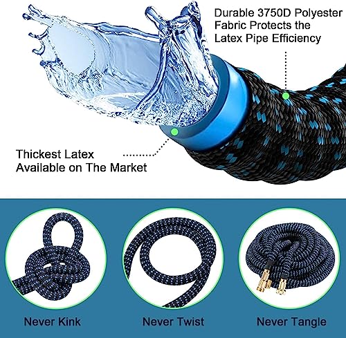 100 ft Expandable Garden Hose - Kink Free Flexible Water Hose 100ft with 10